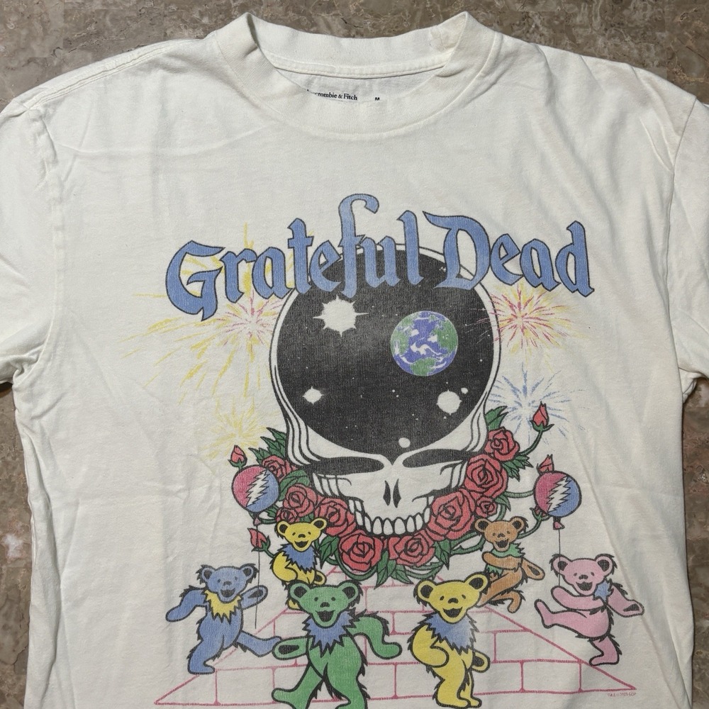 Abercrombie & Fitch Shirt Mens Medium White Grateful Dead Tour 1974 Repro Soft